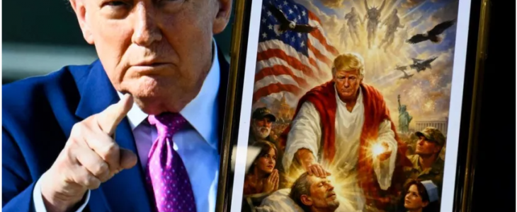 Le président Trump a déclaré avoir personnellement publié une image désormais supprimée de lui en tant que guérisseur semblable au Christ